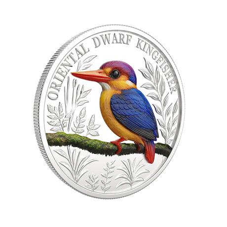 2025 1oz Oriental Dwarf Kingfisher Coloured Silver Proof