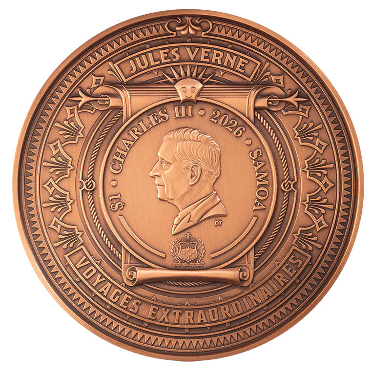 2026 $1 20,000 Leagues under the Sea High Relief Rotating Silver & Copper Bimetal Antique Coin