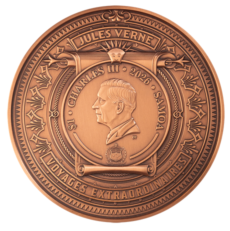 2026 $1 20,000 Leagues under the Sea High Relief Rotating Silver & Copper Bimetal Antique Coin