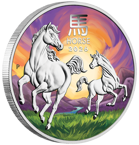 2026 1oz ANDA Melbourne Money Expo Year of the Horse 1oz Silver Coloured Coin in Card