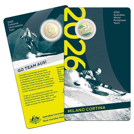 2026 $1 Winter Paralympics Colour Uncirculated Coin Card
