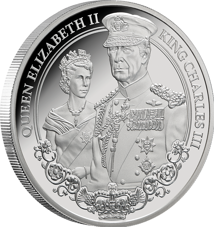 Portraits of Power - Elizabeth II & Charles III 2025 1oz Silver Proof Coin