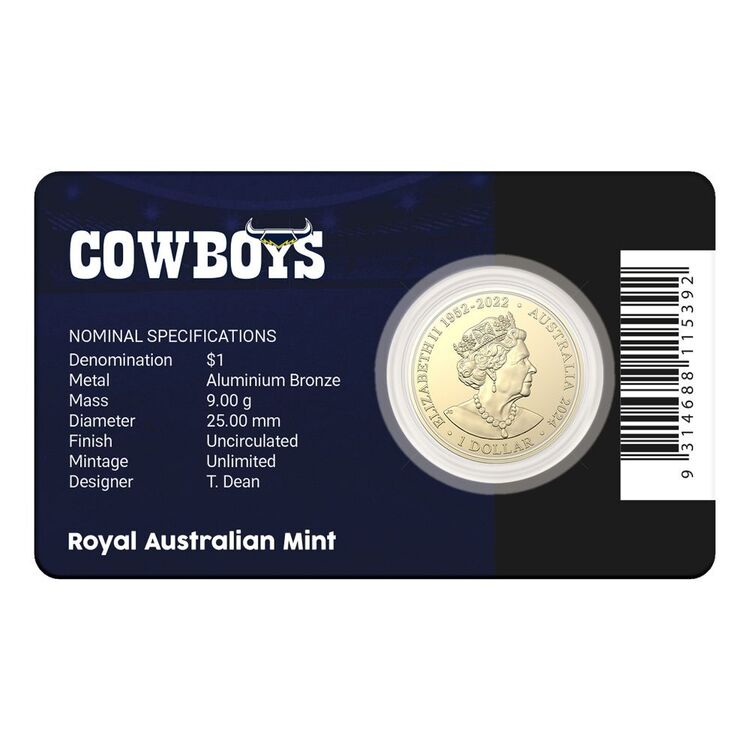 2024 $1 NRL North Queensland Cowboys Team Uncirculated Coin Card