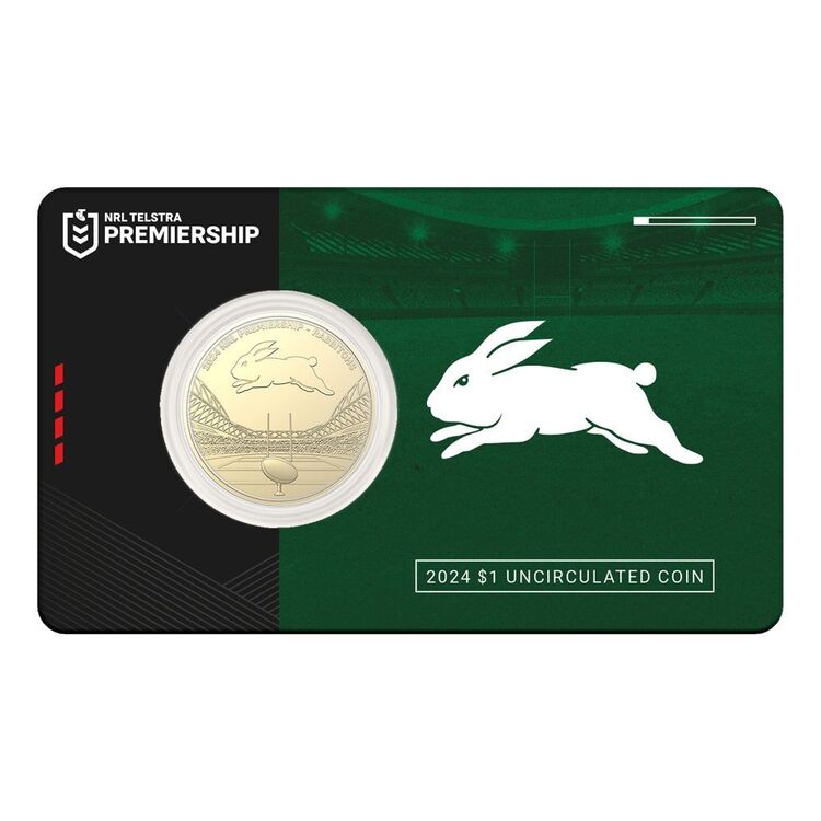 2024 $1 NRL South Sydney Rabbitohs Team Uncirculated Coin Card