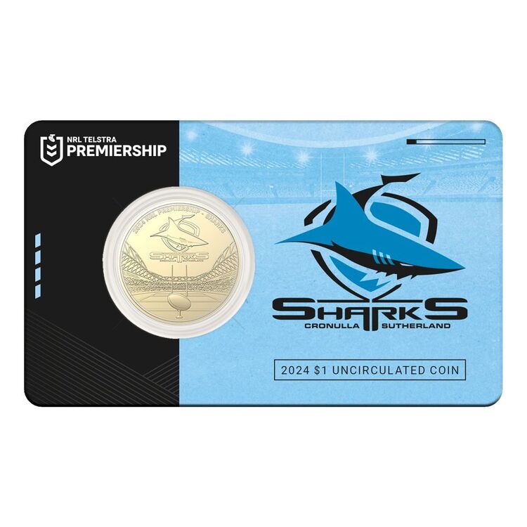 2024 $1 NRL Cronulla-Sutherland Sharks Team Uncirculated Coin Card