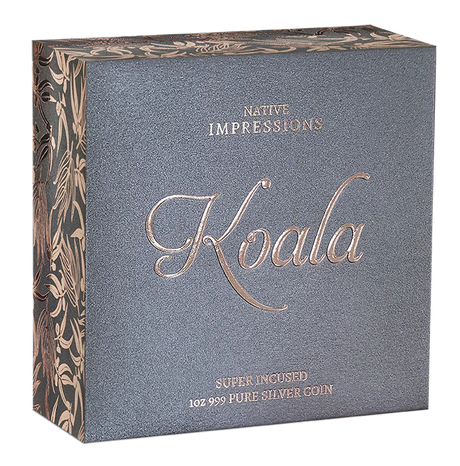 2025 1oz Native Impressions Koala Super Incused Rose Gold Silver Coin