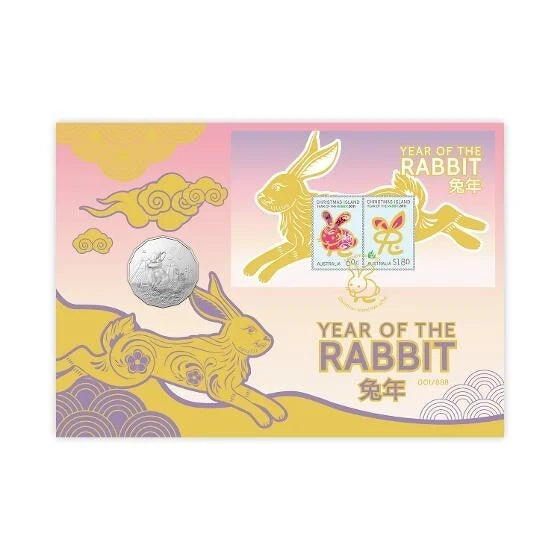 2023 50c Year of the Rabbit PNC with Envelope Privy Mark