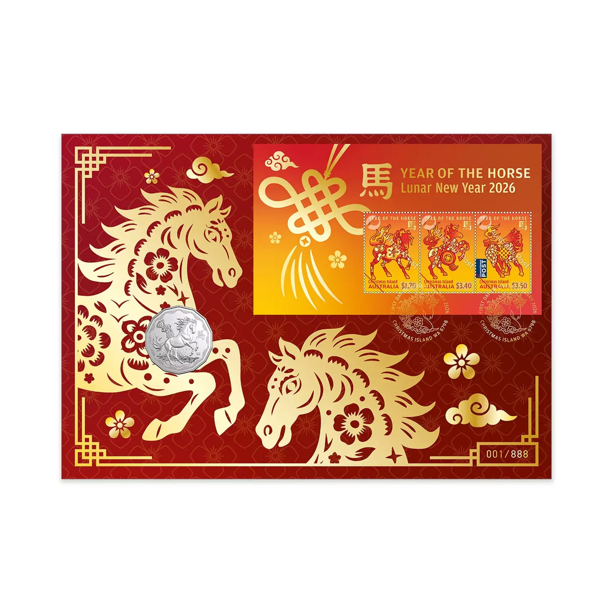 2026 50c Lunar Year of the Horse PNC with Envelope Privy Mark