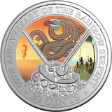 50th Anniversary of The Rainbow Serpent 2025 20c Coloured Unc Coin Special Edition Book