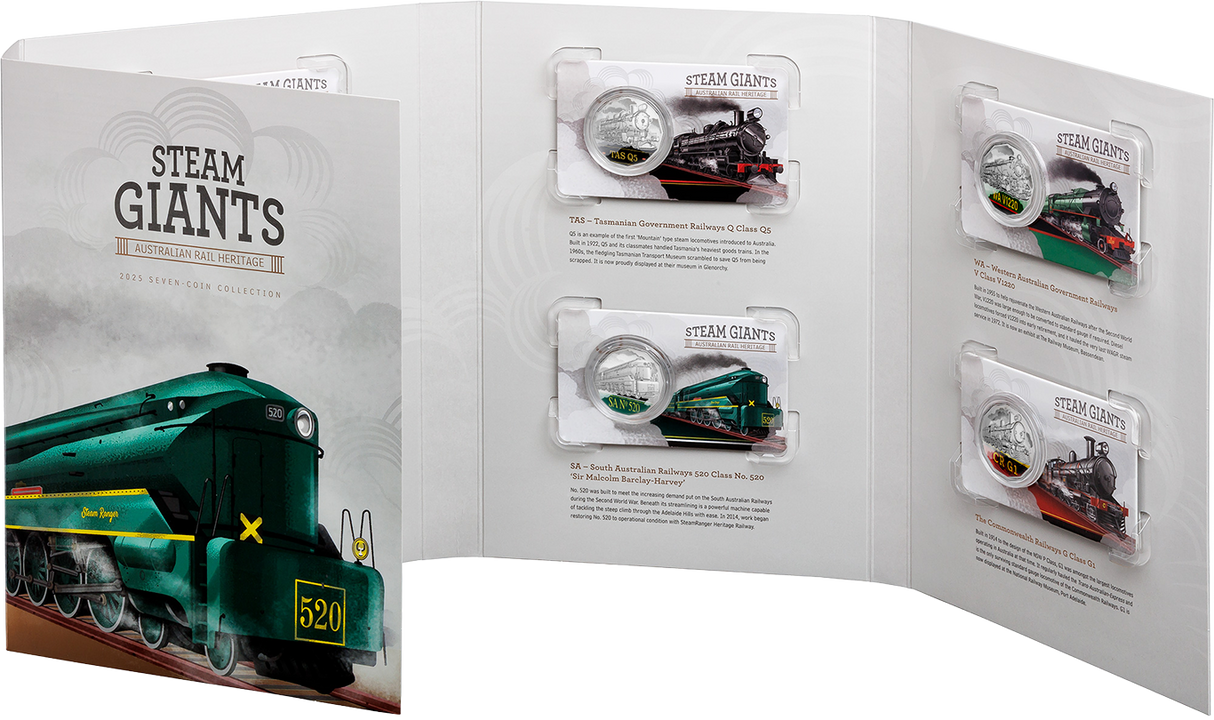 Steam Giants 2025 50c Colour Uncirculated 7 Coin Set