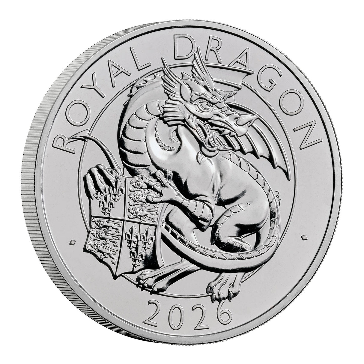 2026 £5 UK The Royal Tudor Beasts The Royal Dragon BU Coin Card