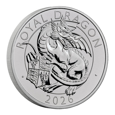 2026 £5 UK The Royal Tudor Beasts The Royal Dragon BU Coin Card