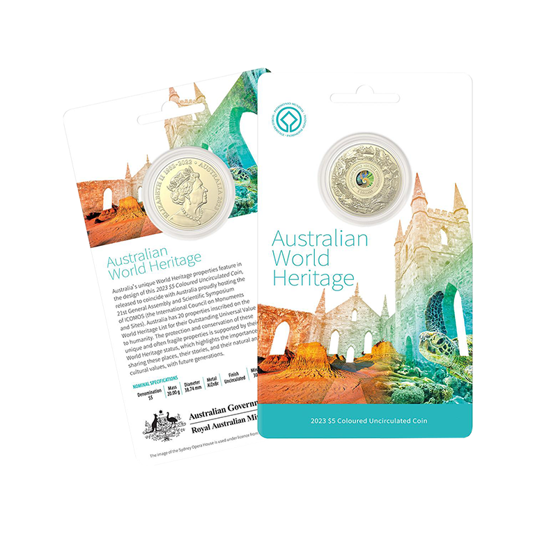 2023 $5 Australian World Heritage Coloured Uncirculated Coin Card